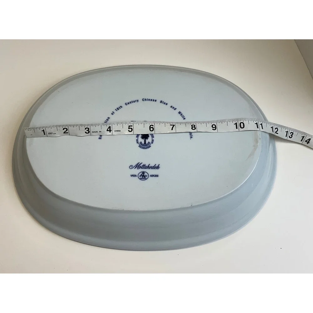 Mottahedeh Blue Canton Oval Platter Historic Charleston Porcelain 12.25 inch